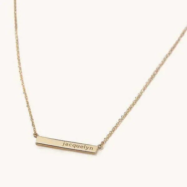 Necklaces<Mejuri Horizontal Engravable Bar Necklace