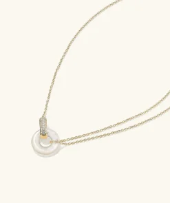 Necklaces<Mejuri Linked Pav Diamond Pearl Necklace
