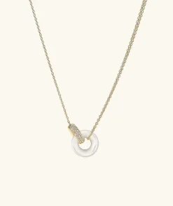 Necklaces<Mejuri Linked Pav Diamond Pearl Necklace
