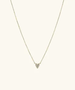 Necklaces<Mejuri Mini Heart Pav Diamond Necklace