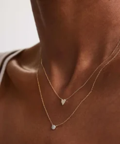 Necklaces<Mejuri Mini Heart Pav Diamond Necklace