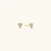 Earrings<Mejuri Mini Heart Pav Diamond Stud Earrings