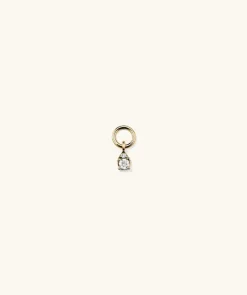 Earrings<Mejuri Mini Pear Diamond Hoop Charm
