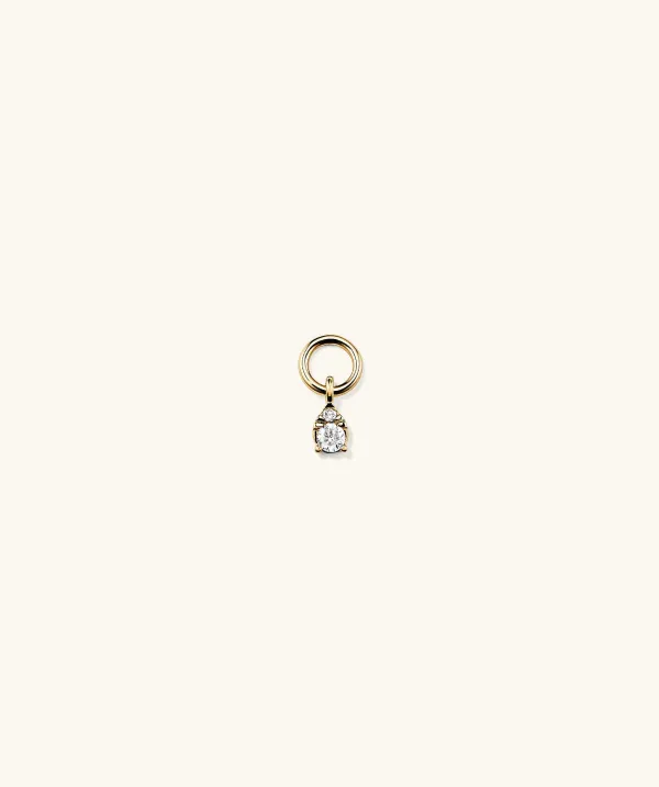 Earrings<Mejuri Mini Pear Diamond Hoop Charm