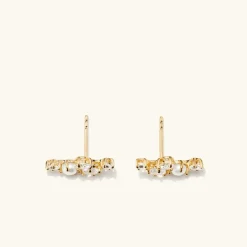 Earrings<Mejuri Mini Pearl Topaz Climber Studs