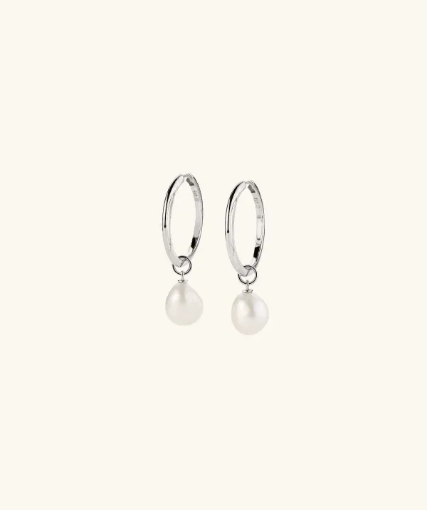 Earrings<Mejuri Organic Pearl Hoop Charms