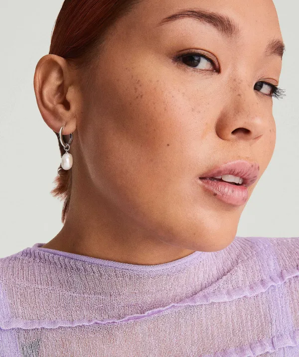 Earrings<Mejuri Organic Pearl Hoop Charms