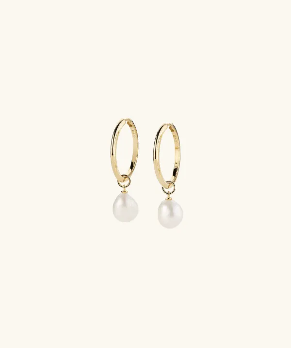 Earrings<Mejuri Organic Pearl Hoop Charms