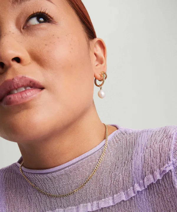 Earrings<Mejuri Organic Pearl Hoop Charms