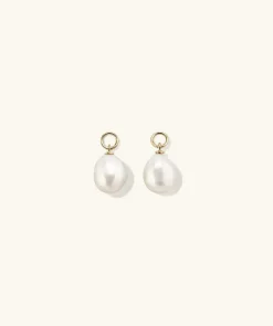 Earrings<Mejuri Organic Pearl Hoop Charms