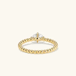 Rings<Mejuri Oval Diamond Bold Beaded Ring