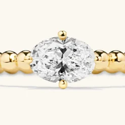 Rings<Mejuri Oval Diamond Bold Beaded Ring