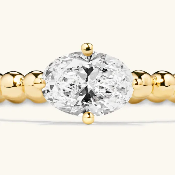 Rings<Mejuri Oval Diamond Bold Beaded Ring