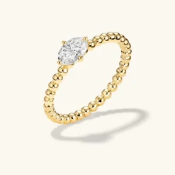 Rings<Mejuri Oval Diamond Bold Beaded Ring