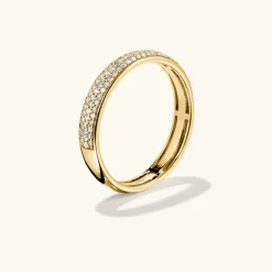 Rings<Mejuri Pav Diamond Bold Half Eternity Ring