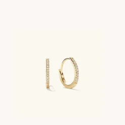 Earrings<Mejuri Pav Diamond Huggie Hoops