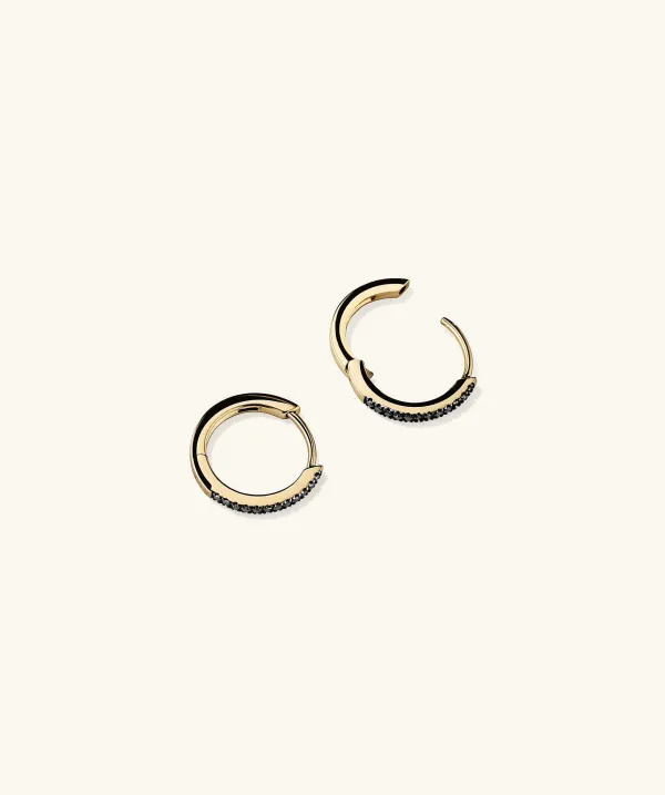 Earrings<Mejuri Pav Diamond Huggie Hoops