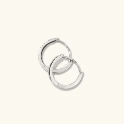 Earrings<Mejuri Pav Diamond Huggie Hoops