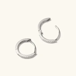 Earrings<Mejuri Pav Diamond Huggie Hoops