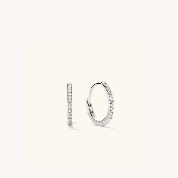 Earrings<Mejuri Pav Diamond Huggie Hoops