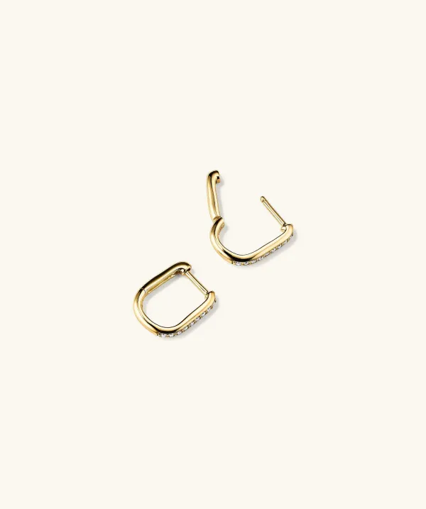 Earrings<Mejuri Pav Diamond Huggie U Hoops