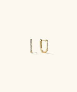 Earrings<Mejuri Pav Diamond Huggie U Hoops