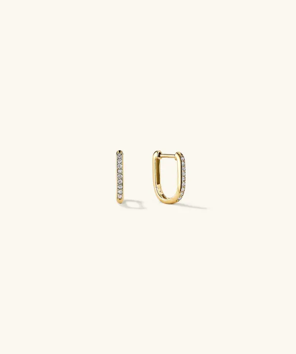 Earrings<Mejuri Pav Diamond Huggie U Hoops