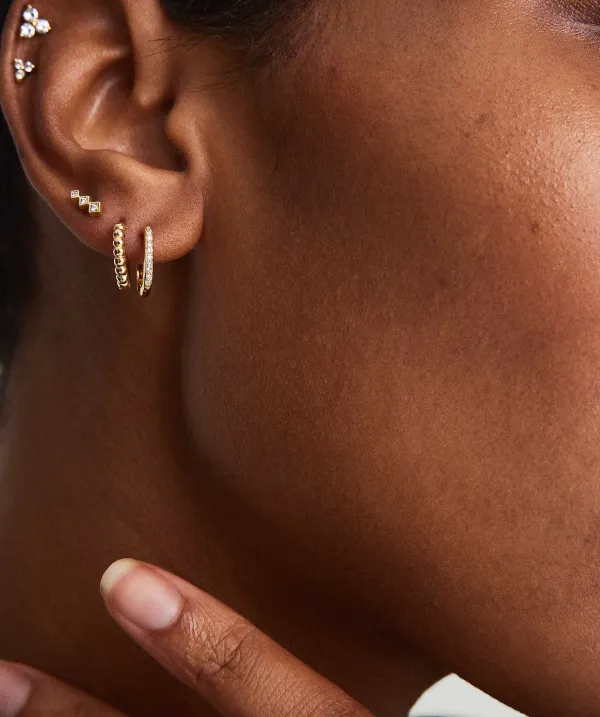 Earrings<Mejuri Pav Diamond Huggie U Hoops