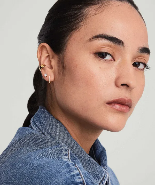 Earrings<Mejuri Pav Diamond Huggie U Hoops