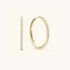 Earrings<Mejuri Pav Diamond Large Hoops