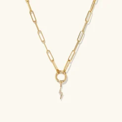 Necklaces<Mejuri Pav Diamond Lightning Bolt Charm