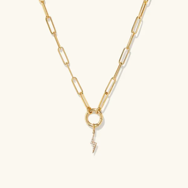Necklaces<Mejuri Pav Diamond Lightning Bolt Charm