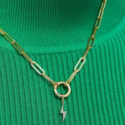 Necklaces<Mejuri Pav Diamond Lightning Bolt Charm