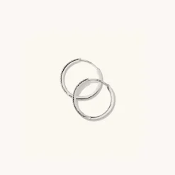 Earrings<Mejuri Pav Diamond Medium Hoops
