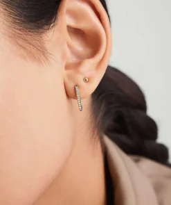 Earrings<Mejuri Pav Diamond Medium U Hoops