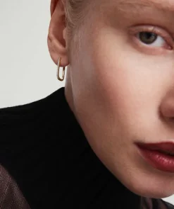 Earrings<Mejuri Pav Diamond Medium U Hoops