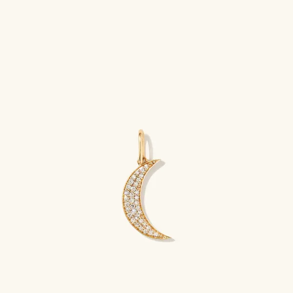 Necklaces<Mejuri Pav Diamond Moon Charm