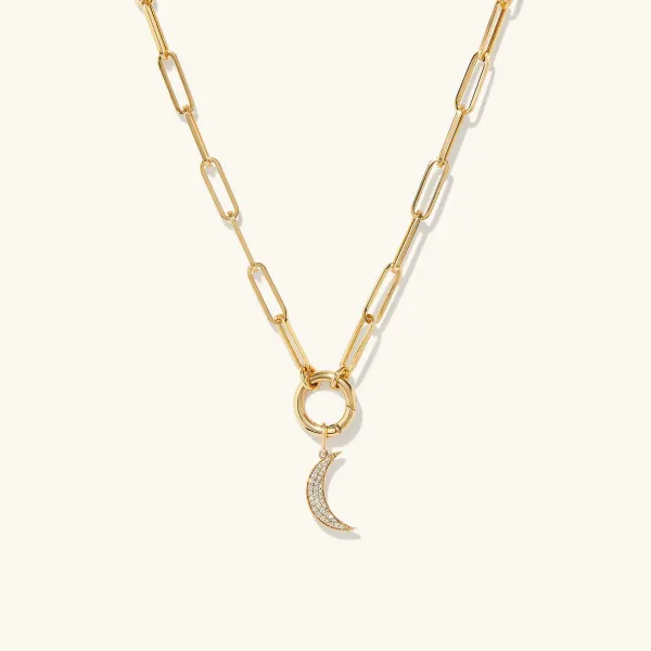 Necklaces<Mejuri Pav Diamond Moon Charm