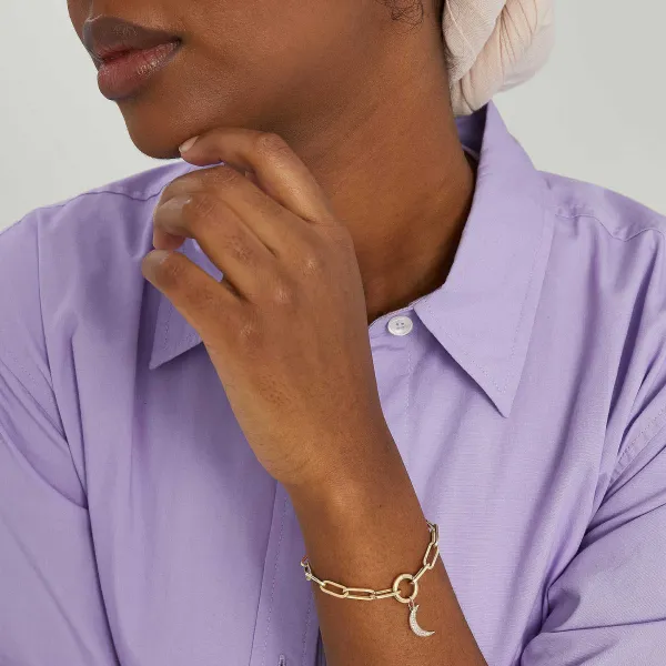 Necklaces<Mejuri Pav Diamond Moon Charm
