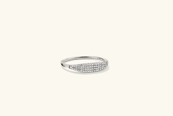 Rings<Mejuri Pav Diamond Slim Signet