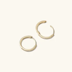 Earrings<Mejuri Pav Diamond Small Hoops