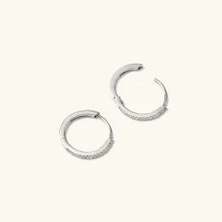 Earrings<Mejuri Pav Diamond Small Hoops