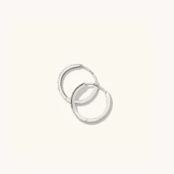 Earrings<Mejuri Pav Diamond Small Hoops