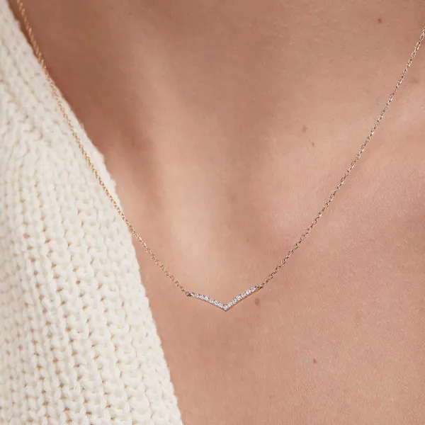 Necklaces<Mejuri Pav Diamond Wishbone Necklace