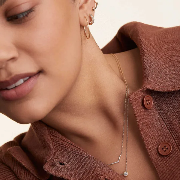 Necklaces<Mejuri Pav Diamond Wishbone Necklace