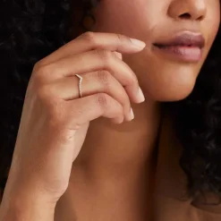 Rings<Mejuri Pav Diamond Wishbone Ring