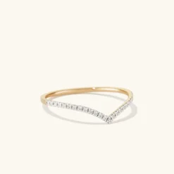 Rings<Mejuri Pav Diamond Wishbone Ring