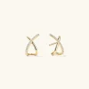 Earrings<Mejuri Pav Diamond X Oversized Studs