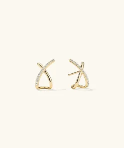 Earrings<Mejuri Pav Diamond X Oversized Studs