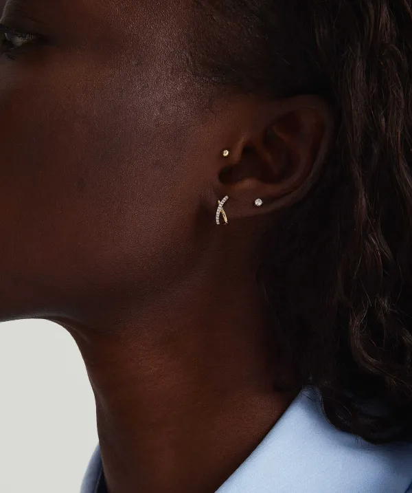 Earrings<Mejuri Pav Diamond X Studs